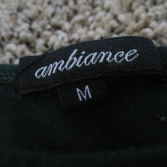 Ambiance Open Shoulder T Shirt Womens Medium Green Short Sleeve Pullover‎ Top - Picture 2 of 4